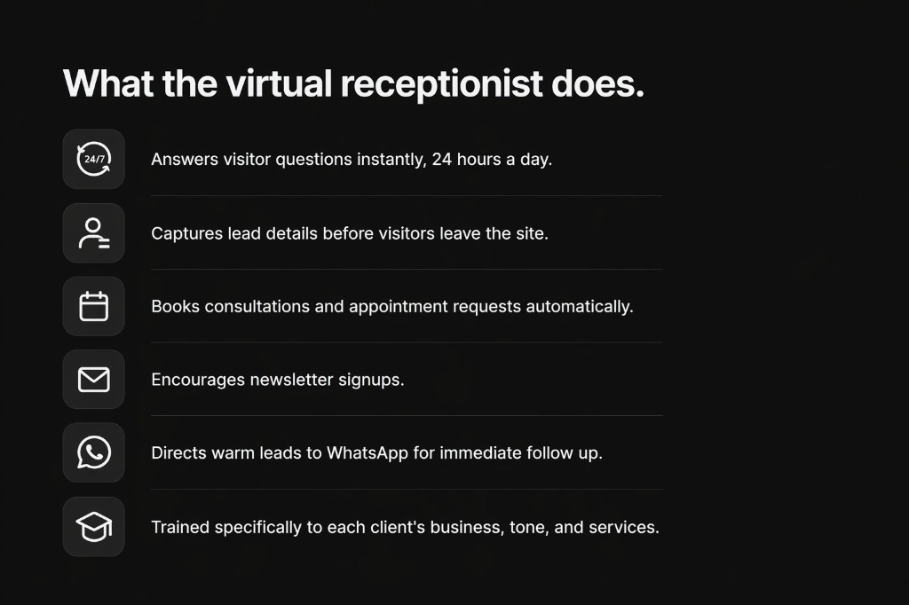 Virtual receptionist capabilities preview